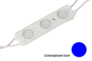 

Brick module LED 3 SMD 2835 Blue color 12V IP67 with lens magnification 160 degree SKU-5127