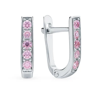 

Silver earrings with cubic zirconia sunlight sample 925 test