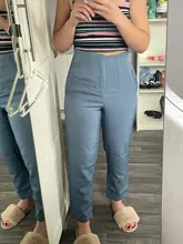 Aonibeier-pantalones de cintura alta para mujer, trajes femeninos de cintura alta, a la moda, para oficina, color Beige, elegantes e informales, para primavera, 2021