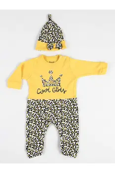 

Yellow Leopard Pattern Seasonal Hat Baby Girl Jumpsuit