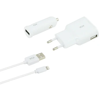 

Set of Chargers KSIX (3 pcs) White