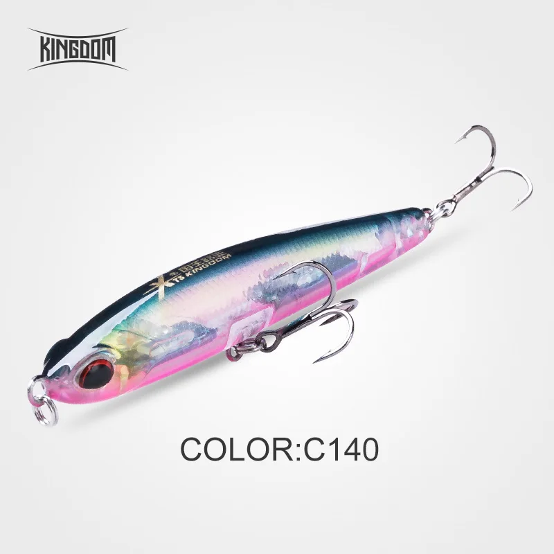 C140 Kingdom 40 мм 4 г/70 мм 8 г твердая приманка для рыбалки Тонущий Карандаш воблеры приманки высокое качество искусственная приманка яркая 3D модель глаз 4503 - Цвет: C140