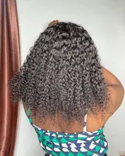 RESHINE-Peluca de pelo rizado de Mongolia, cabello humano con encaje frontal 13x4, 180%, 13x6, cierre de encaje rizado, prearrancado