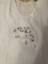 Feitong suave de algodón Blusa camisa de lino de las mujeres casuales de dibujo de margarita o-Cuello de manga corta Camisa Blusa Tops Blusa de mujer