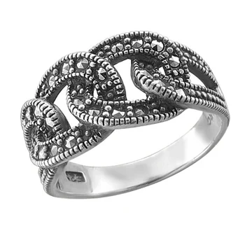 

Esthete ring with Swarovski crystals in black silver