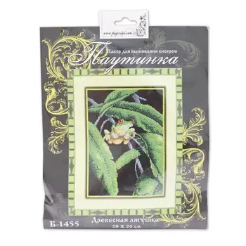 

B1455 bead embroidery kit 'паутинка' 'wood Frog ', 28*20 cm