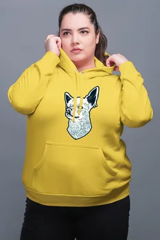 

Angemiel Wear Tattooed Yorkie Yellow Women 'S Hooded Sweatshirt