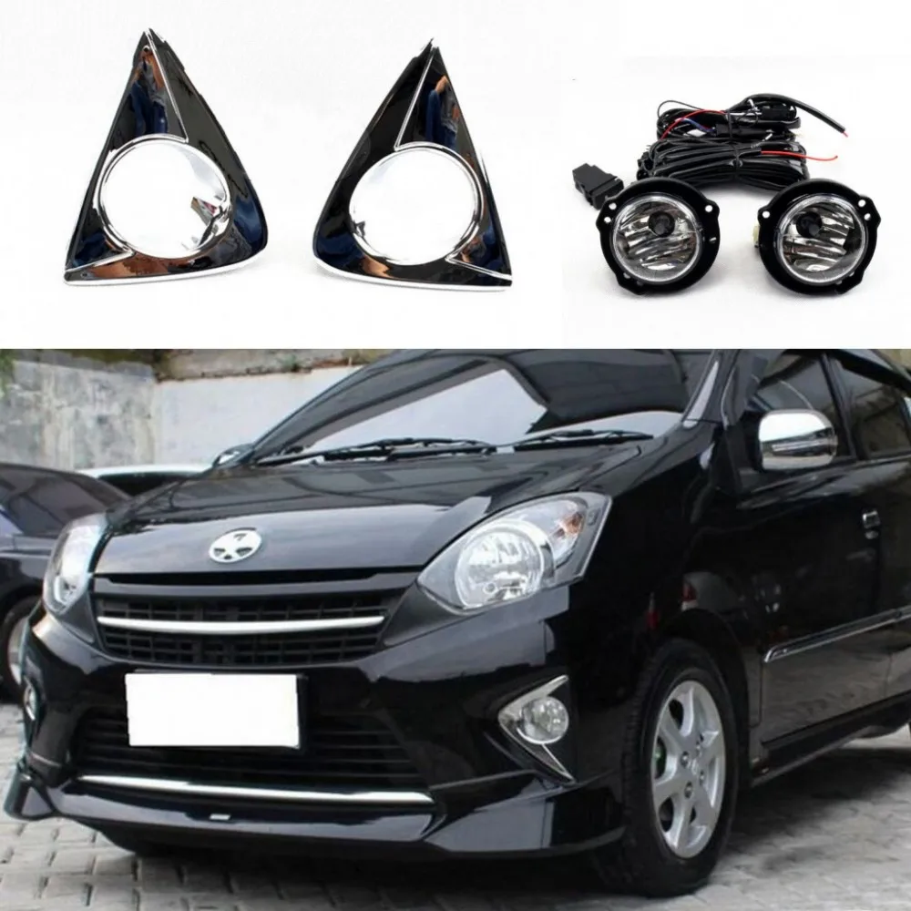 

JanDeNing Front Bumper fog Light Lamp Set with Wiring & Switch for Toyota AGYA/WIGO 2013-2016