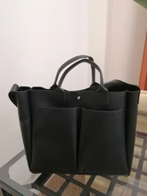 Bolso para ordenador portátil de cuero Pu para mujer, marca famosa sencilla de bandolera, informal, grande, Vintage, 2020