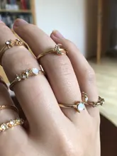 IPARAM-Conjunto de anillos de unión para mujer, de cristal geométrico, dorado, Vintage, bohemio, luna y estrella, diseño de personalidad, conjunto de anillos, regalo de joyas de fiesta