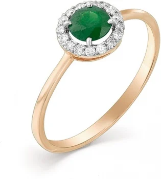 

Master brilliant emerald ring with red gold diamonds