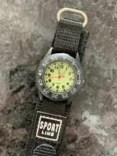 Girando bisel chico de cuarzo relojes de correas de Nylon niños lindo reloj Dial giratorio número árabe