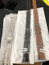 Correa de doble recorrido para Apple watch, correa de reloj de cuero genuino de 44mm/40mm 42mm/38mm, serie iWatch 5 4 3 se 6