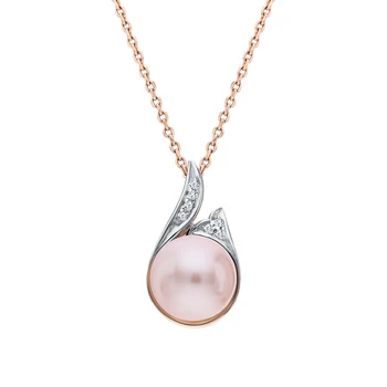 

Gold pendant with pearls cultured and diamonds sunlight sample 585