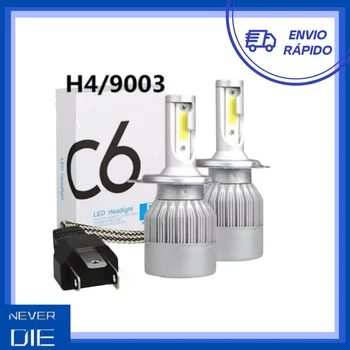 NEVERDIE STORE-(Free shipping) Par Lamps H4/H7H11/H1/HB3/9005Super Led Top 6000K 7200 Lumens C6 PROMOTION DISPATCHED IN BRA 1