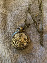 Reloj de bolsillo Vintage de cuarzo para hombre, mujer y niño, diseño de la rueda, exquisito medio cazador, collar de bolsillo, Chian, el mejor regalo