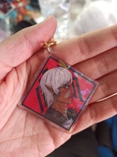 Vograce abalorios holográficos acrílico transparente impreso holograma llavero, haga su propio llavero acrílico con anime