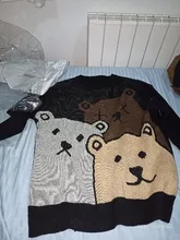 ZAZOMDE-suéter de oso de dibujos animados para hombre, ropa de invierno, Jersey de punto de manga larga a la moda, abrigo de algodón de gran tamaño, nuevo de 2020