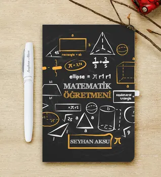 

Personalized Math Teacher White Notebook and Pen Gift Seti-10