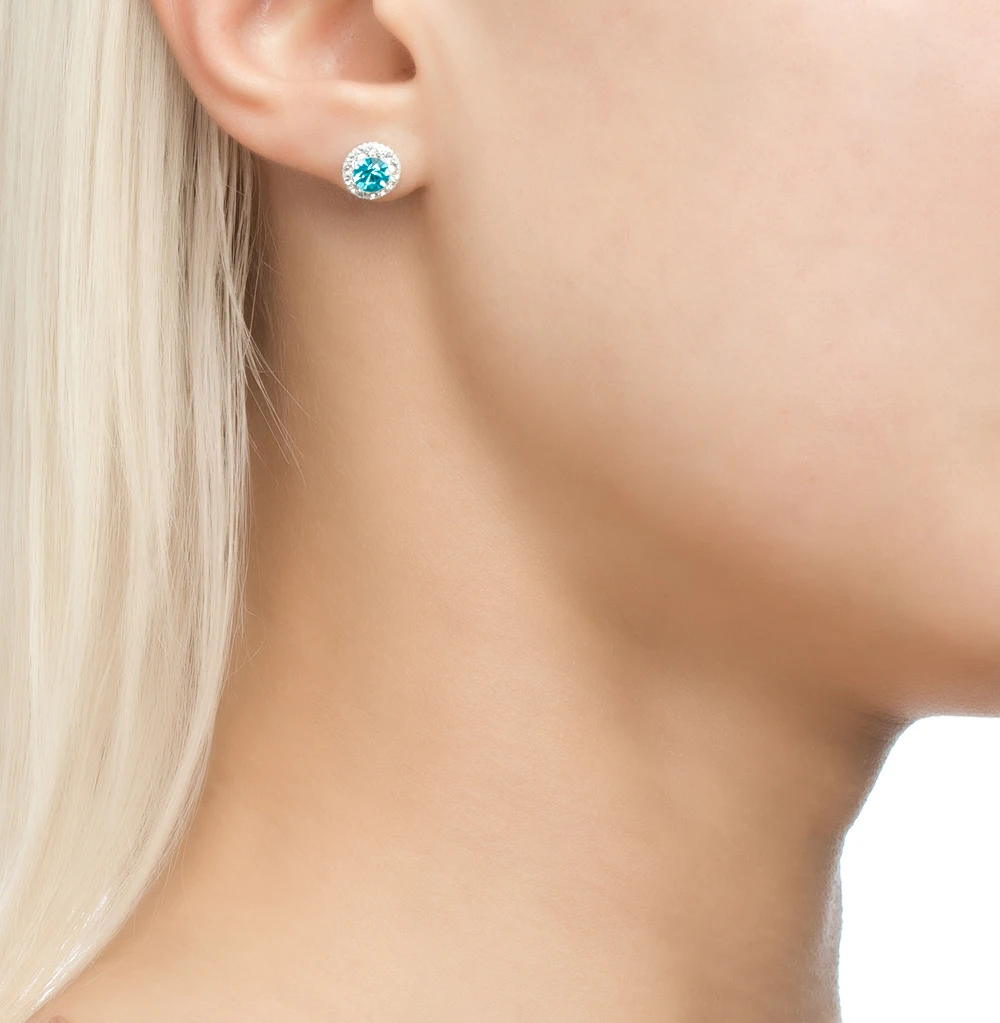 Silver earrings with Swarovski crystals SUNLIGHT test 925