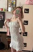 Bodycon Dresses Shirred Spaghetti-Straps Newasia Pleated-Ruched Floral White Sexy Women