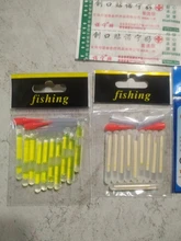 10 unids/bolsa 4,5*40mm luciérnagas para pesca flotador luz fluorescente luces de barra flotante de noche barra que brilla en la oscuridad