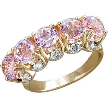 

Esthete ring with kuncytes and diamonds in Yellow Gold
