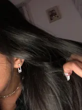 Pendientes de tuerca geométricos de estilo coreano para mujer, aretes de circonita cúbica Micro pavimentada de Color oro blanco