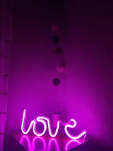 Sign-Lamp Battery-Box Nightlight Led-Neon-Lights Christmas Wedding Double-Powered Love-Shape