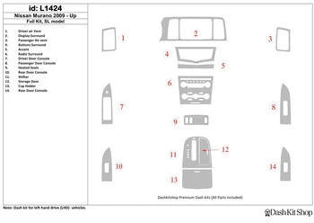 

Interior lining for Nissan Murano 2009-UP. Set L1424.