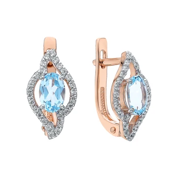 

Gold earrings with Topaz and cubic zirconia sunlight sample 585