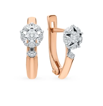 

Gold earrings with diamonds sunlight sample 585