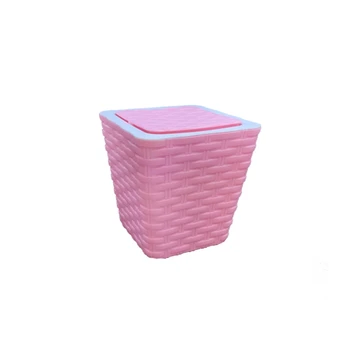 

Plastic Straw Square Push Lid Waste Bin 2.5 liter