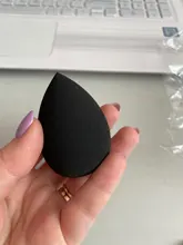 Aplicador de maquillaje negro, esponja supersuave, licuadora de polvo, base suave, contorno, difuminado
