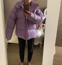 Womens Puffer Jacket Parkas Hooded-Coat Outwear Harajuku Korean-Fashion Winter