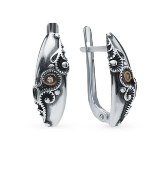 

Silver earrings with cubic zirconia sunlight sample 925