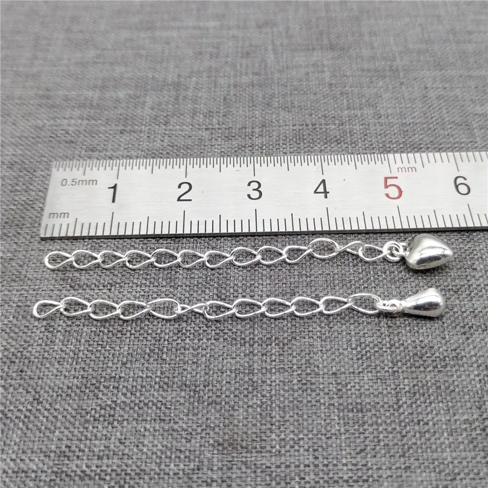 Solid 925 Sterling Silver Necklace Extenders, Durable Strong Removable Necklace  Bracelet Anklet Extension for Jewelry Making