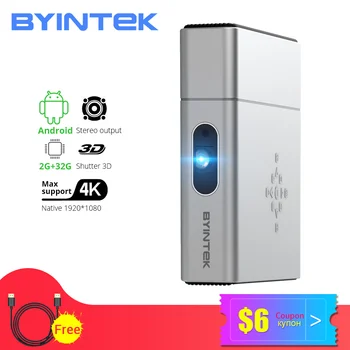 

BYINTEK U50 Full HD 1080P Mini 3D 4K Android Smart Wifi Portable lAsEr LED DLP Projector Proyector for Smartphone Cinema