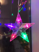 Lights Curtain-String Moon-Lamp Window-Decor Christmas Garland Fairy Icicle-Star LED