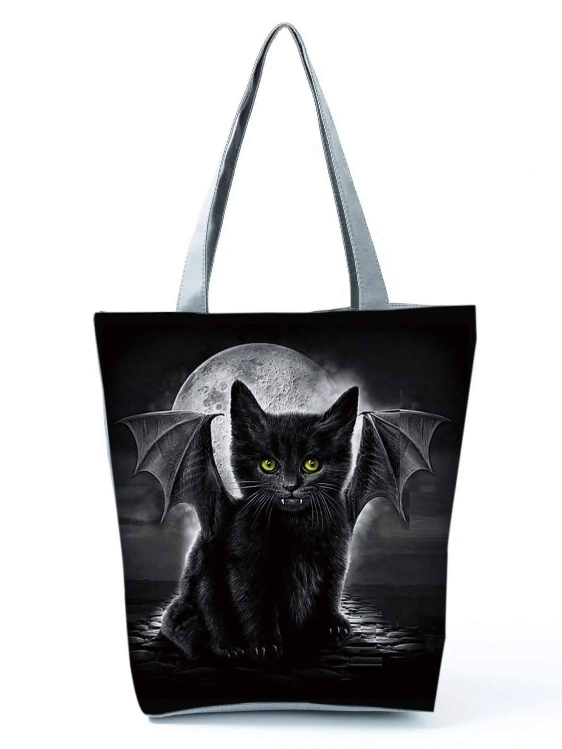 2022 Cool Fashion Handbag Female Cats Print 3D Tote Travel Women Shoulder Bag Foldable High Capacity Shopping Bag Custom Pattern 