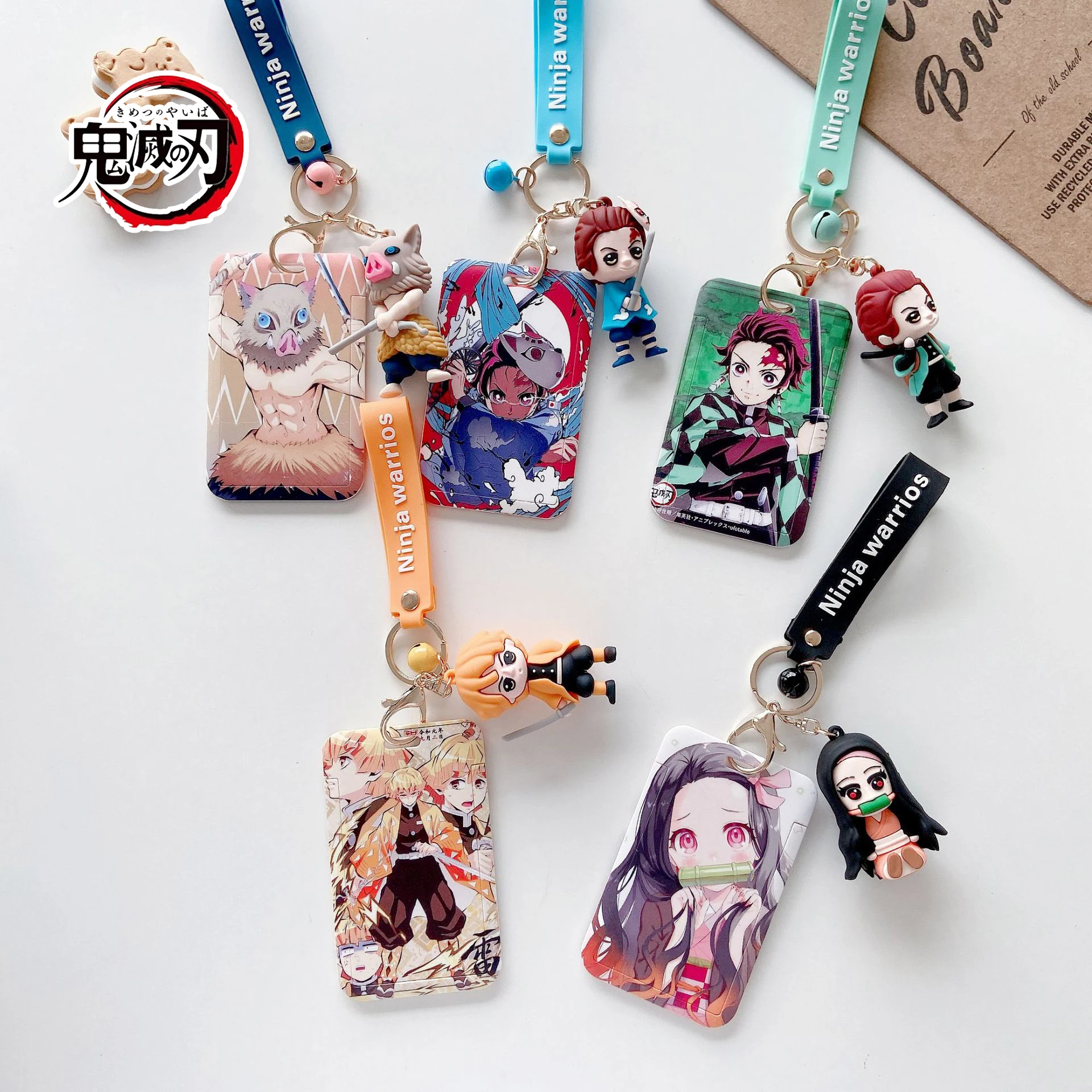 

Demon Slayer Anime Action Figure Keychain Bus Card Holder Kamado Tanjiro Cute Pendant Nezuko Backpack Ornaments Children Gifts