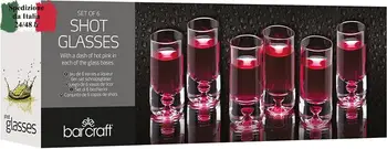 

Barcraft set 6 shorts liqueur glass transparent and pink for each event