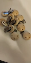 10 unids/lote 3 colores de madera chupete Clip bebé dentición cuentas Clip accesorios para DIY Cadena de chupete herramienta venta al por mayor