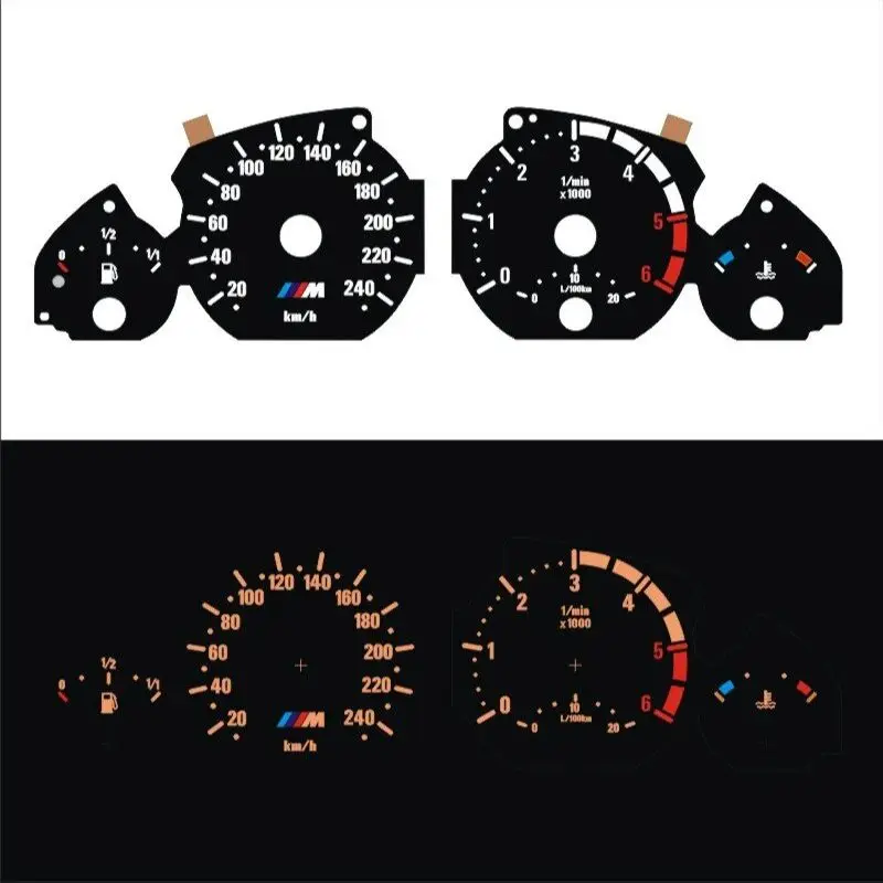 DASH 6000 RPM EL glow gauge plasma dial for 3 Series E46 Diesel