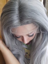 SOKU-peluca con malla frontal para mujer afroamericana, cabellera sintética con malla frontal, Color Ondulado Natural, parte media larga, estilo moderno, fibra resistente al calor