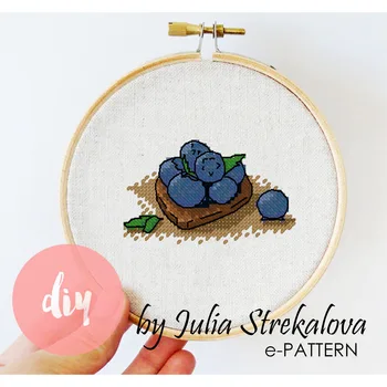 

Cross stitch scheme "ripe blueberry" food berries PDF/XSD author's