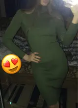 Sweater Dresses Turtleneck Long-Sleeve Slim Bodycon Vestidos Autumn Winter Women Lady