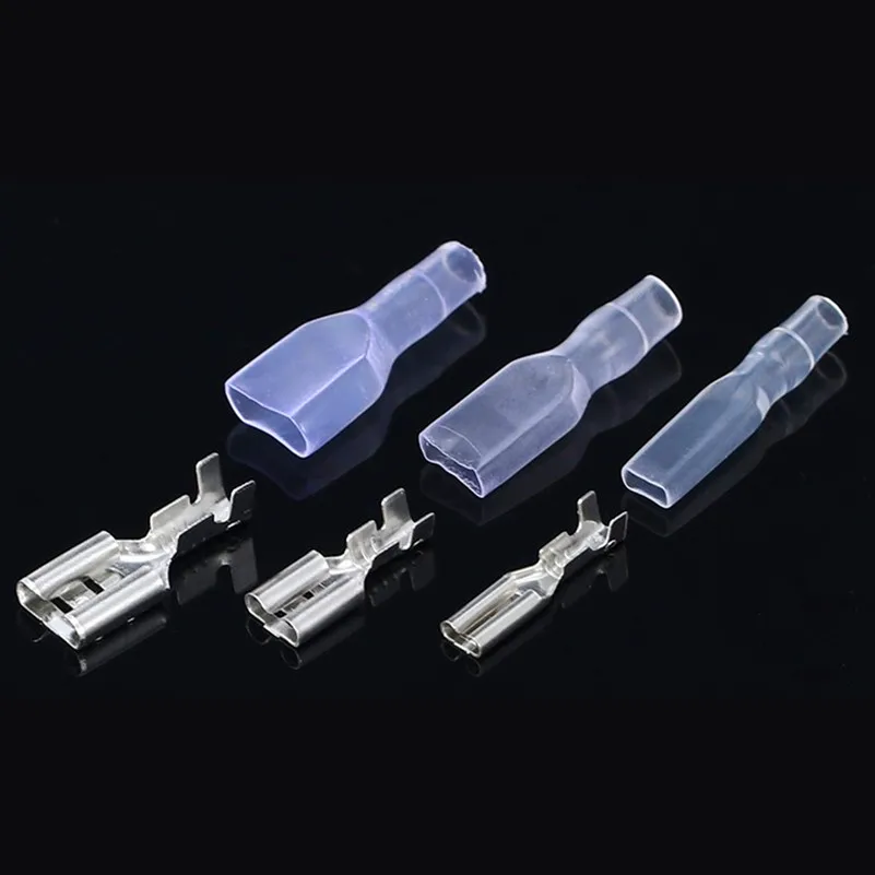 100 pcs of 2.8mm/4.8mm/6.3mm Dial Cold Presse Plug Terminal with Sheath Spring for Switch | Электроника