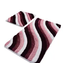 Коврики для ванной нескользящие Противоскользящие коврики Нескользящие противоскользящие красочные фиолетовые 2'Li набор 60X100 см-50X60 см