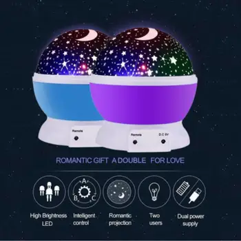

Creative LED Projector Lamp Romantic Starry LED Light Bedside Small Nightlight Christmas Gift Projection Lamp